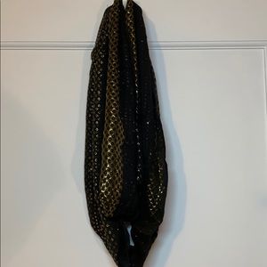 Scarf - Charming Charlie black & gold infinity